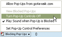 AOL - Turn Pop ups controls off