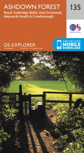 Walks on Ordnance Survey Explorer Map 135 Ashdown Forest