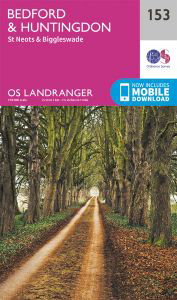 Walks on Ordnance Survey Landranger Map 153 Bedford & Huntingdon, St Neots & Biggleswade