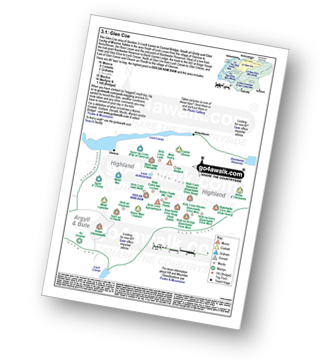 <em>Peak Baggers Map you can Print or Save to your Phone detailing The Glen Coe Mountains area of  Section 3.1: Loch Leven to Connel Bridge, Strath of Orchy and Glen Lochy</em>