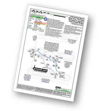 Walk route map with easy-to-follow route instructions for walk c156 Carlingill Spout, Black Force, Fell Head (Howgills) and Lingshaw from Carlingill Bridge pdf