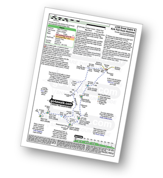 Map with easy-to-follow route details for walk c338 Great Gable and Kirk Fell from Honister Hause pdf