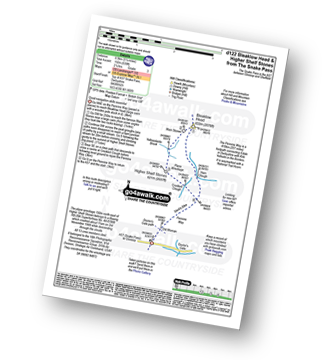 Walk route map with easy-to-follow route instructions for walk d122 Bleaklow Head (Bleaklow Hill) and Higher Shelf Stones from the Snake Pass pdf