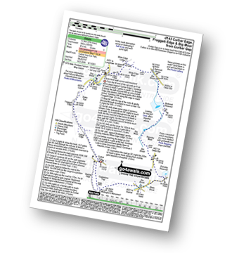 Map with easy-to-follow route details for walk d143 Curbar Edge, Froggatt Edge and Big Moor from Curbar Gap pdf