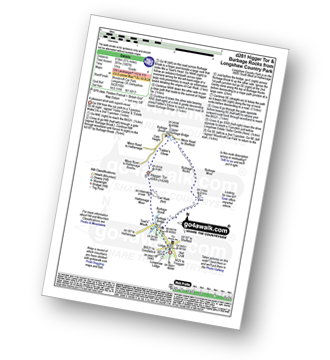 Walk route map with easy-to-follow route instructions for walk d281 Higger Tor and Burbage Rocks from Longshaw Country Park pdf