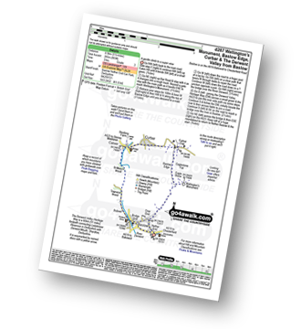 Walk route map with easy-to-follow route instructions for walk d287 Wellington's Monument, Baslow Edge, Curbar and The Derwent Valley from Baslow pdf