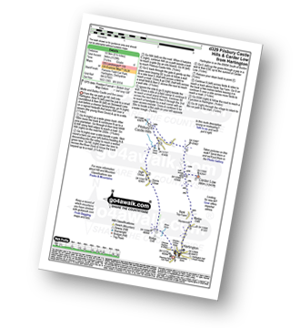 Map with easy-to-follow route details for walk d329 Pilsbury Castle Hills and Carder Low from Hartington pdf