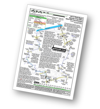 Map with easy-to-follow route details for walk dn117 Ffrith Beach, Dyserth and The Offa's Dyke Path from Prestatyn pdf