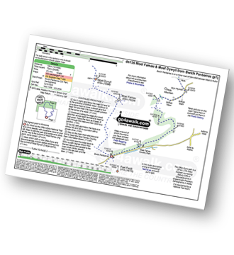 Walk route map with easy-to-follow route instructions for walk dn136 Moel Famau and Cilcain from Bwlch Panbarras pdf