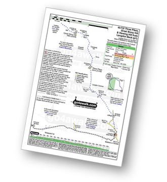 Walk route map with easy-to-follow route instructions for walk du132 Three Pikes, Great Stony Hill and Viewing Hill from Langdon Beck pdf