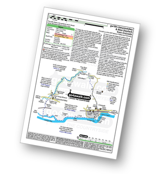 Map with easy-to-follow route details for walk gw184 Llanystumdwy and Afon Dwyfach from Criccieth pdf