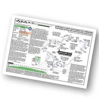 Walk route map with easy-to-follow route instructions for walk gw185 Gwaun y Llwyni, Aran Fawddwy, Erw y Ddafad-ddu, Aran Benllyn and Pen yr Allt Uchaf from Cwm Cywarch pdf