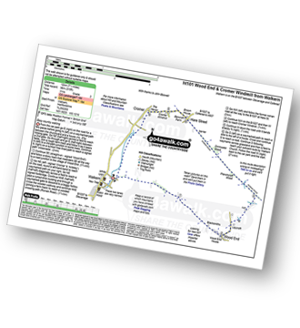 Walk route map with easy-to-follow route instructions for walk ht101 Wood End and Cromer Windmill from Walkern pdf