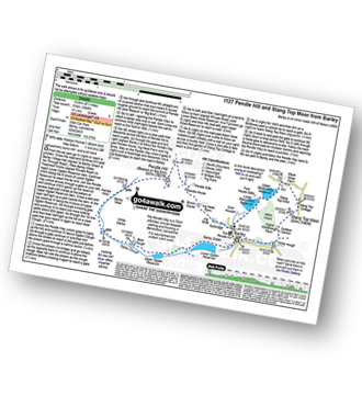 Map with easy-to-follow route details for walk l127 Pendle Hill and Stang Top Moor from Barley pdf