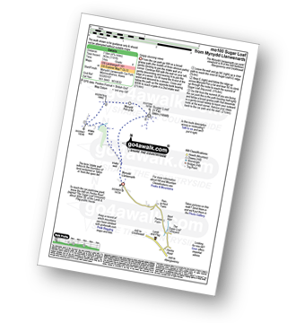 Walk route map with easy-to-follow route instructions for walk mo100 Sugar Loaf and Mynydd Pen-y-fal from Mynydd Llanwenarth pdf