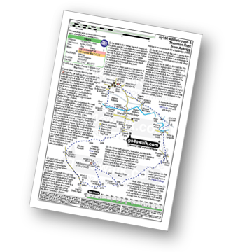 Map with easy-to-follow route details for walk ny160 Addlebrough and Thornton Rust from Askrigg, Wensleydale pdf