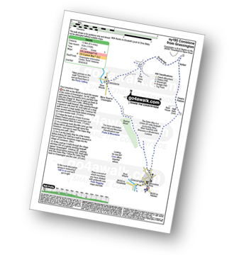 Map with easy-to-follow route details for walk ny195 Kelber Gate and Conistone from Grassington pdf