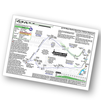 Walk route map with easy-to-follow route instructions for walk po119 Waun Rydd and Bryn from Talybont Reservoir pdf