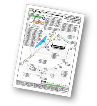 Walk route map with easy-to-follow route instructions for walk po132 Heol Senni and Fan Gyhirych from Pont Gihirych (Cray Reservoir) pdf