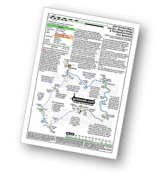 Map with easy-to-follow route details for walk s201 Grindon Moor, Grindon and Weag's Bridge from Butterton pdf