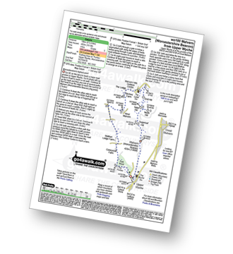 Walk route map with easy-to-follow route instructions for walk wo100 Malvern (Worcestershire Beacon) from Upper Wyche pdf