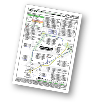 Walk route map with easy-to-follow route instructions for walk ws131 Halnaker Hill and Stane Street from Eartham pdf