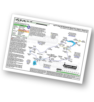 Walk route map with easy-to-follow route instructions for walk wy171 Dog Hill (Rishworth Moor) from Ryburn Reservoir pdf