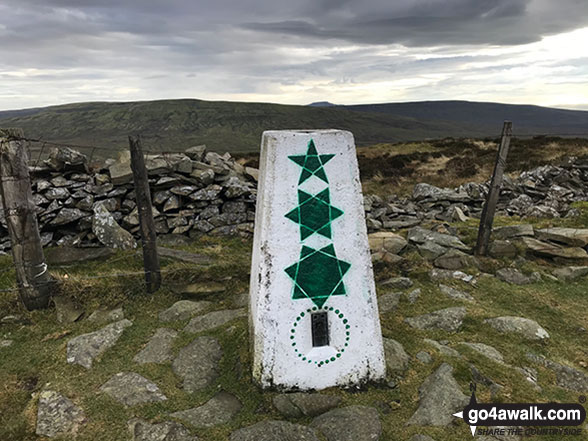 Walk c339 Calf Top from Barbon - The trig point on the summit of Calf Top