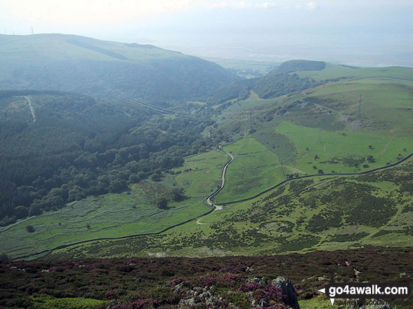 Walk gw193 Foel Fras from Bont Newydd - Looking NW to Abergwyngregyn from the summit of Yr Orsedd