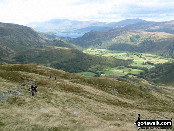 Walk c395 Glaramara, Allen Crags and Langstrath from Stonethwaite - Derwent Water and Borrowdale from Glaramara