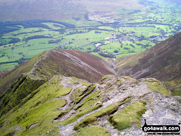 Walk c383 Blencathra via Sharp Edge from Scales - Hall's Fell Ridge from Hallsfell Top, Blencathra or Saddleback