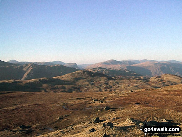 Walk c369 High Raise, Ullscarf and Grange Fell from Rosthwaite - High Raise (Langdale) from Low White Stones