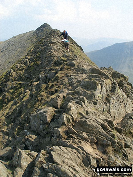 Walk c427 Helvellyn via Striding Edge from Patterdale - The 'Bad Step' at the western end of Striding Edge