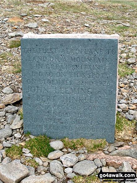 Walk c427 Helvellyn via Striding Edge from Patterdale - The aircraft memorial on Helvellyn