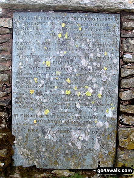 Walk c427 Helvellyn via Striding Edge from Patterdale - The aircraft memorial on Helvellyn