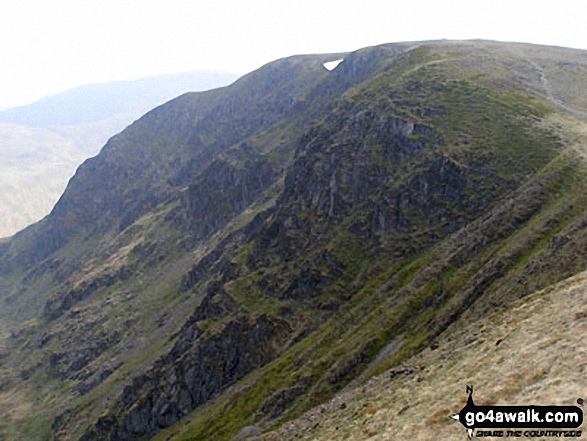 Walk c427 Helvellyn via Striding Edge from Patterdale - Nethermost Pike and Dollwaggon Pike from Helvellyn