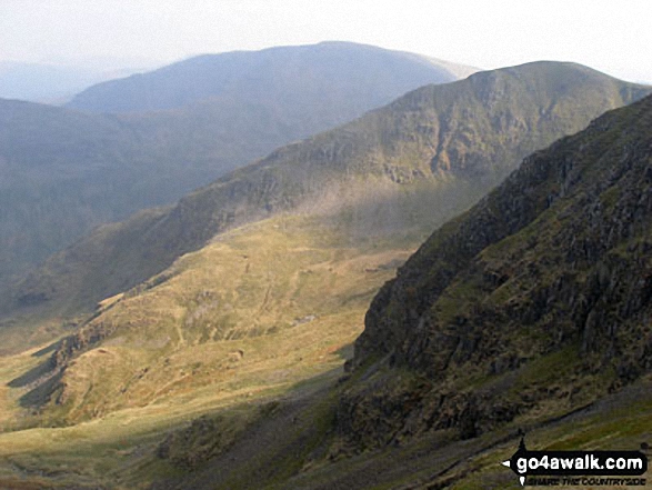 Cofa Pike and Fairfield from High Crag (Helvellyn) with Red Screes in the distance