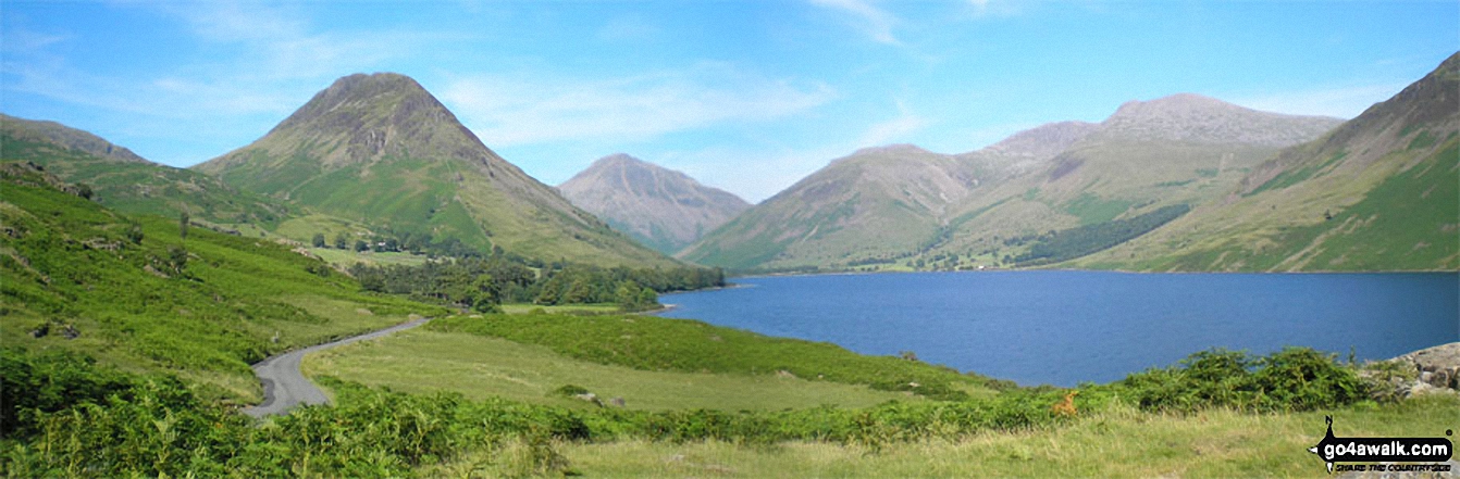 Walk c111 Scafell Pike from Wasdale Head, Wast Water - Yewbarrow, Great Gable, Lingmell, Scafell Pike and Sca Fell from Wast Water