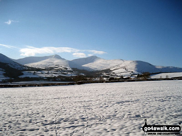 Cribyn and Pen y Fan in the snow from near Brecon