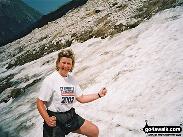 Me on Reaching the snow line on Monte Vettore in Le Marche  Italy