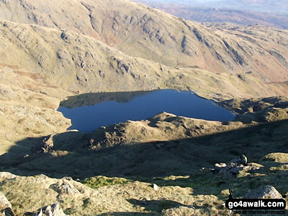 Walk c179 The Seathwaite Round from Seathwaite (Duddon Valley) - Levers Water and Boulder Vally from Levers Hawse