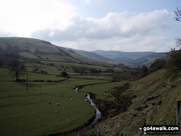 Looking NW up Cwm Maen Gwynedd to Cadair Berwyn from Tyn-y-ffridd