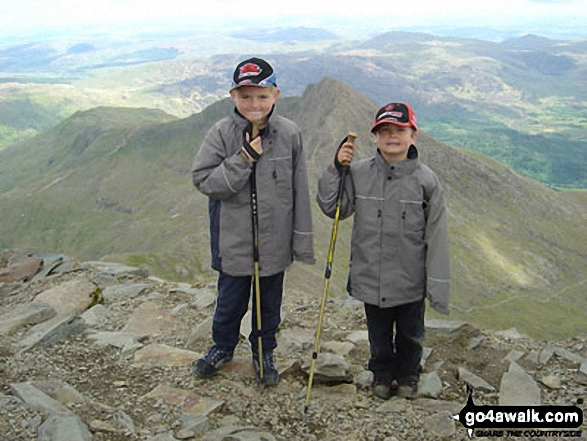 My sons, Luke & Josh on Snowdon in Snowdonia Gwynedd Wales