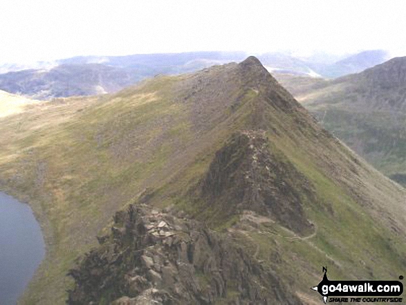 Walk c432 Helvellyn from Thirlmere - The infamous Striding Edge from Helvellyn