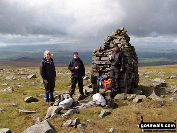 My wife Lesley and friends Iain and John at Knock Old Man while doing the Pennine Way between Dufton and Garrigill