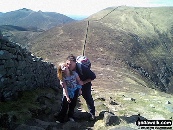 This is myself and my daughter walking up The Saddle on Slieve Donard