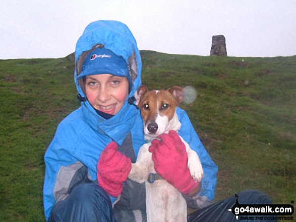 My girlfriend Laura & our dog Fudge on Loughrigg Fell in The Lake District Cumbria England