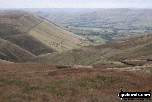 Jacob's Ladder (Edale) and the Edale Valley from the Kinder Plateau