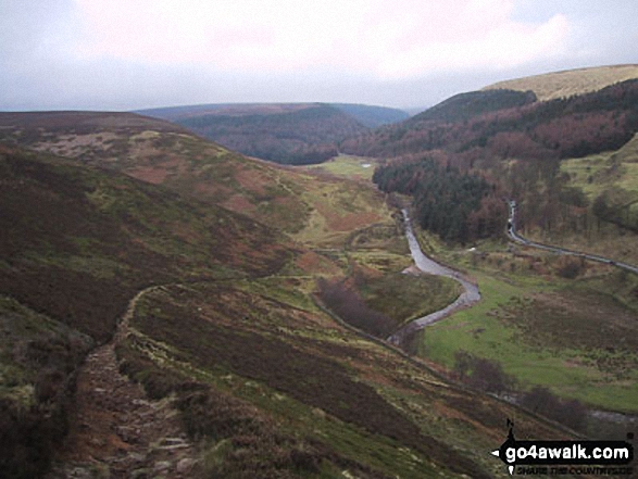 Walk d201 Seal Stones (Kinder Scout) and Seal Edge from Birchin Clough - Lady Clough from Seal Stones (Kinder Scout)