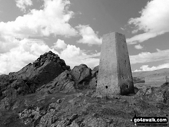 Walk c217 Dunnerdale Fell, Great Stickle, Stickle Pike, Raven's Crag and The Knott from Broughton Mills - Great Stickle (Dunnerdale Fells) summit trig point